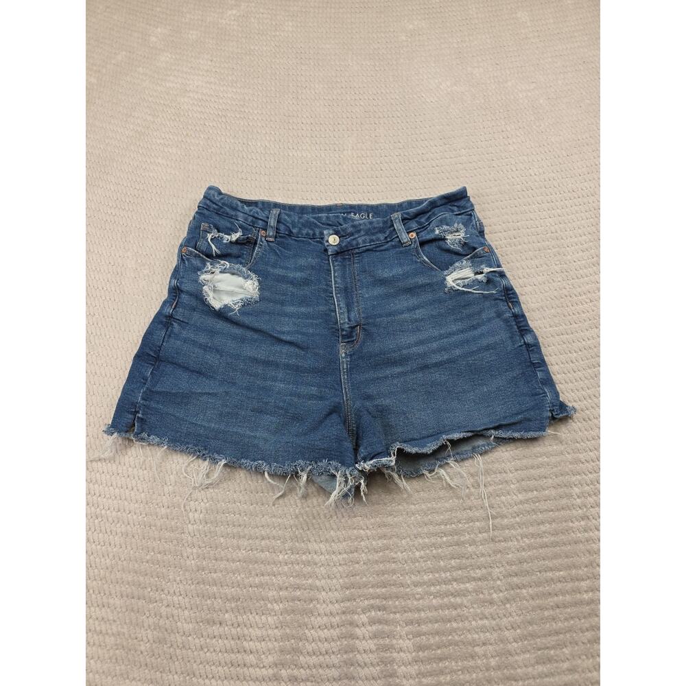 American Eagle Shorts Womens 16 Blue Jean Curvy Mom Short Stretch